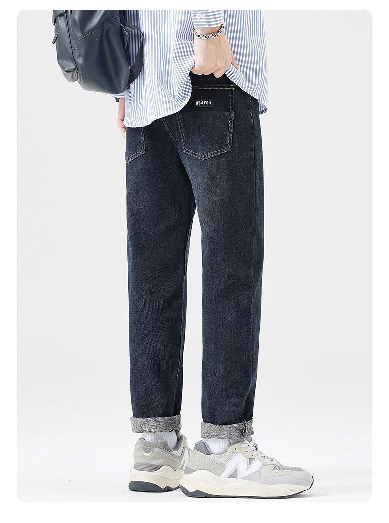 春季男士牛仔裤潮流修身直筒休闲裤2025春秋款百搭弹力痞帅长裤子详情16