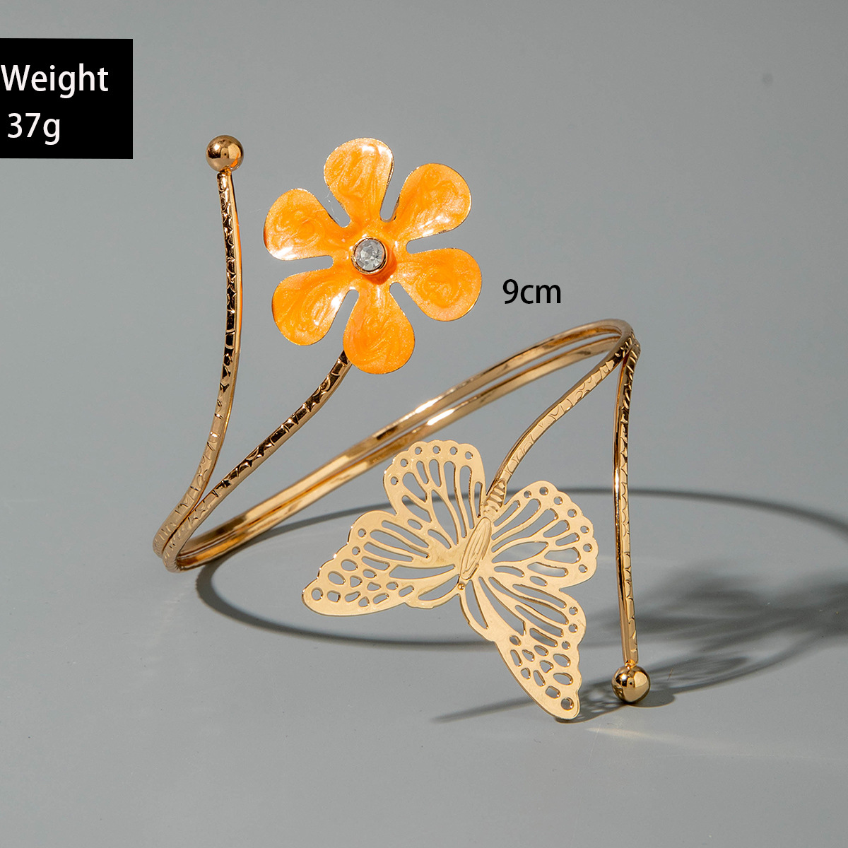 亚马逊跨境个性冷淡风海星手臂镯线条计感蝴蝶环形开口臂镯女详情140