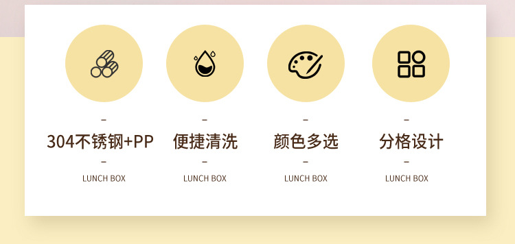 正方形塑料餐盒创意简约饭盒便携密封饭盒学生分隔午餐盒户外便当详情3