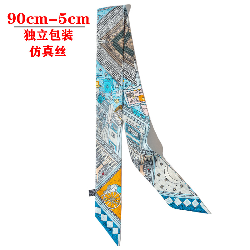 2025 Small silk scarf, hair band, long silk scarf, hair band, silk ribbon, Suzhou and Hangzhou souvenir packaging box, silk scarf pic 16
