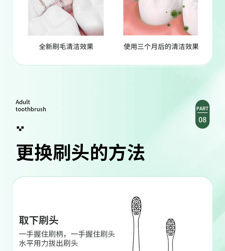 飞利浦电动牙刷头HX6303 HX3120 HX9003 R710通用3 6 9 系R系口腔清洁护理牙刷配件详情15