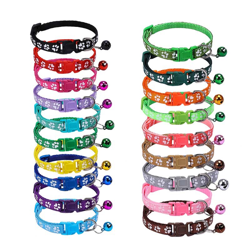 1.0 Pet footprint patch collar, dog neck collar, cat bell collar factory store, large stock available pic 1