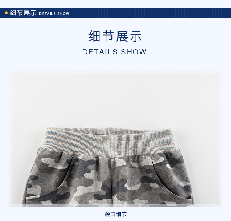 27kids2025夏季新款男童迷彩中裤五分裤薄款童装批发一件代发详情6