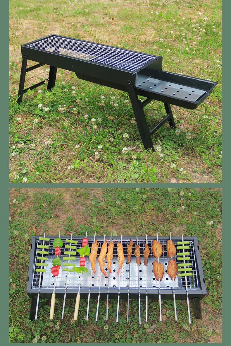 Outdoor smokeless folding barbecue grill, small stove, household courtyard charcoal grill, portable oven, barbecue machine pic 45