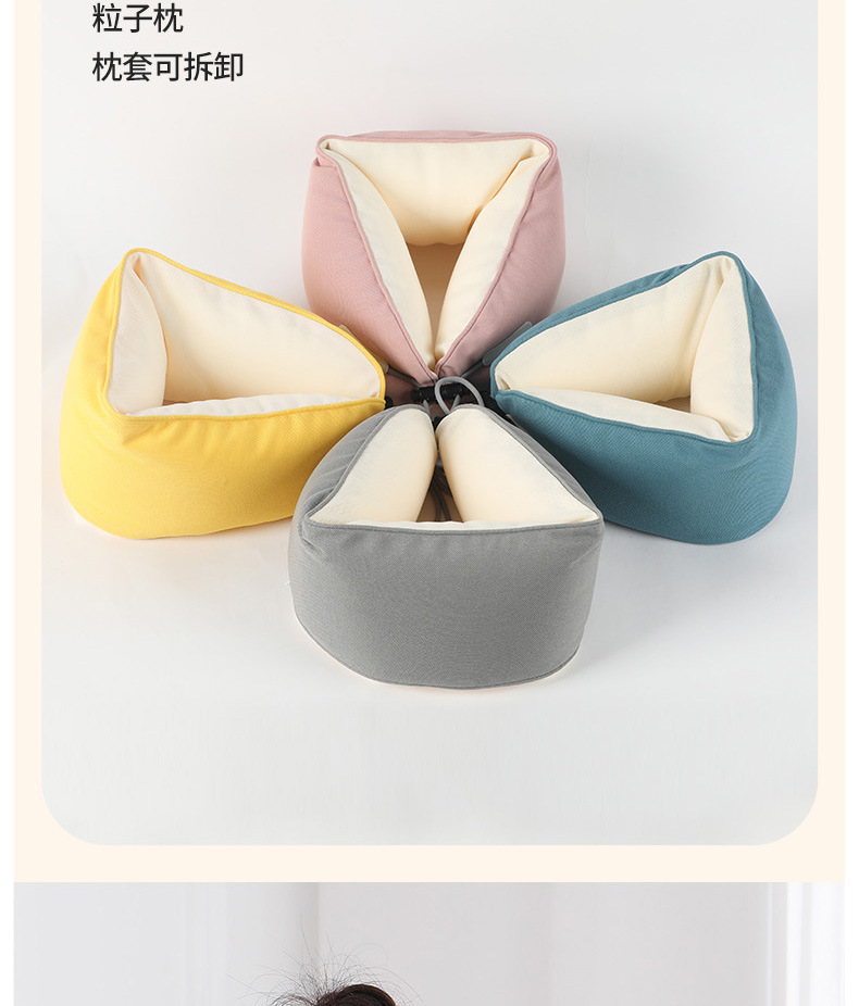 Simple U-shaped pillow macaron color, ins style adjustable neck pillow, portable pillow for home and travel, soft neck support pic 30