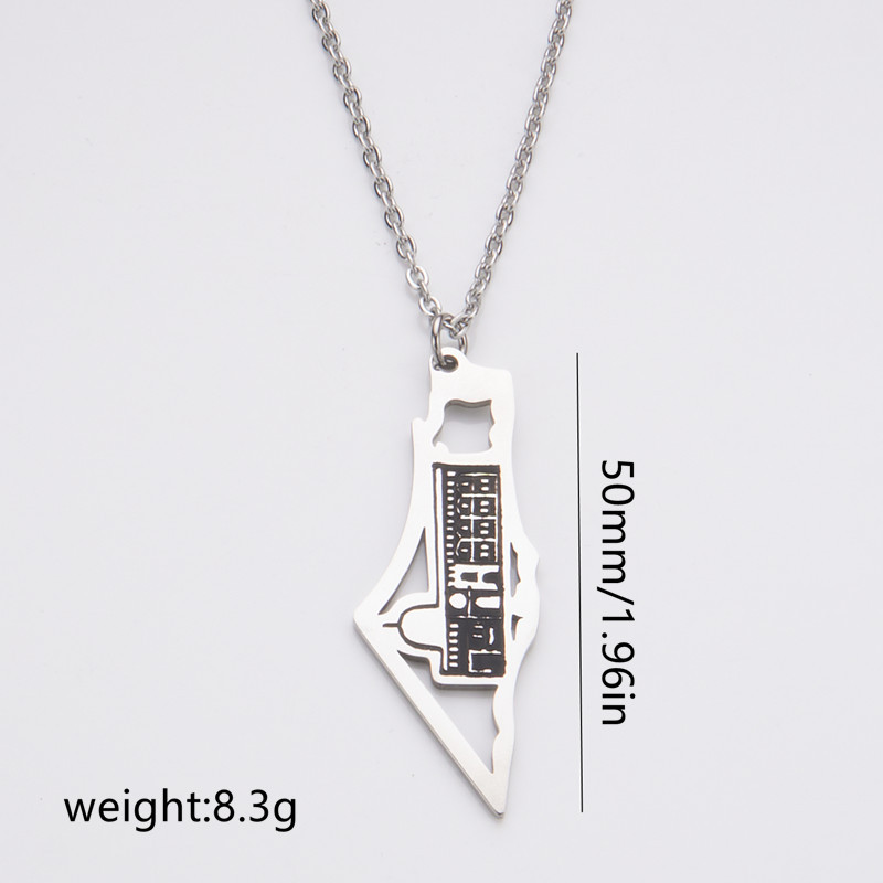 Stainless steel necklaces for Israeli and Palestinian mosques, titanium steel pendants for men and women, fashionable accessories pic 6