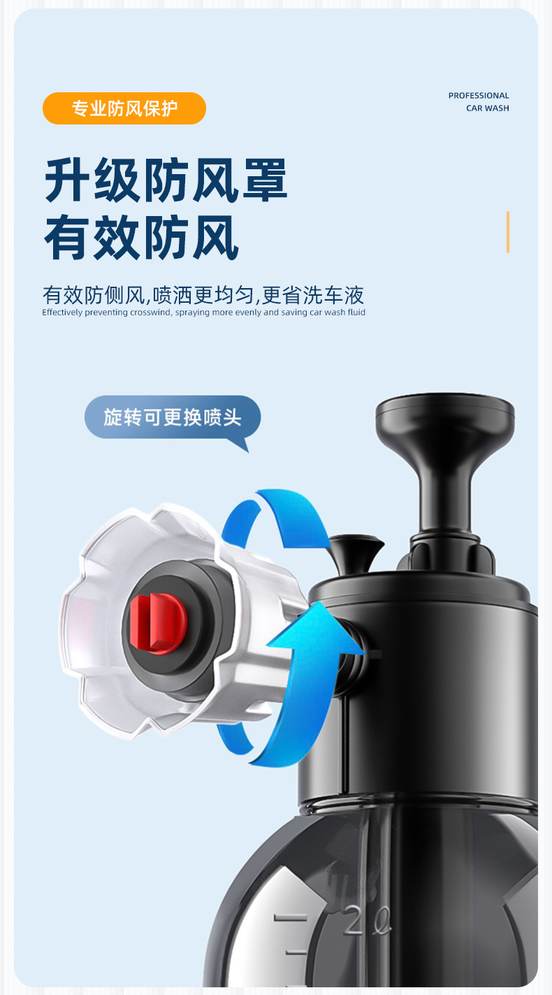 洗车喷壶泡沫浇水壶园艺喷洒水壶高压气压式喷雾器小型消毒喷雾瓶详情10