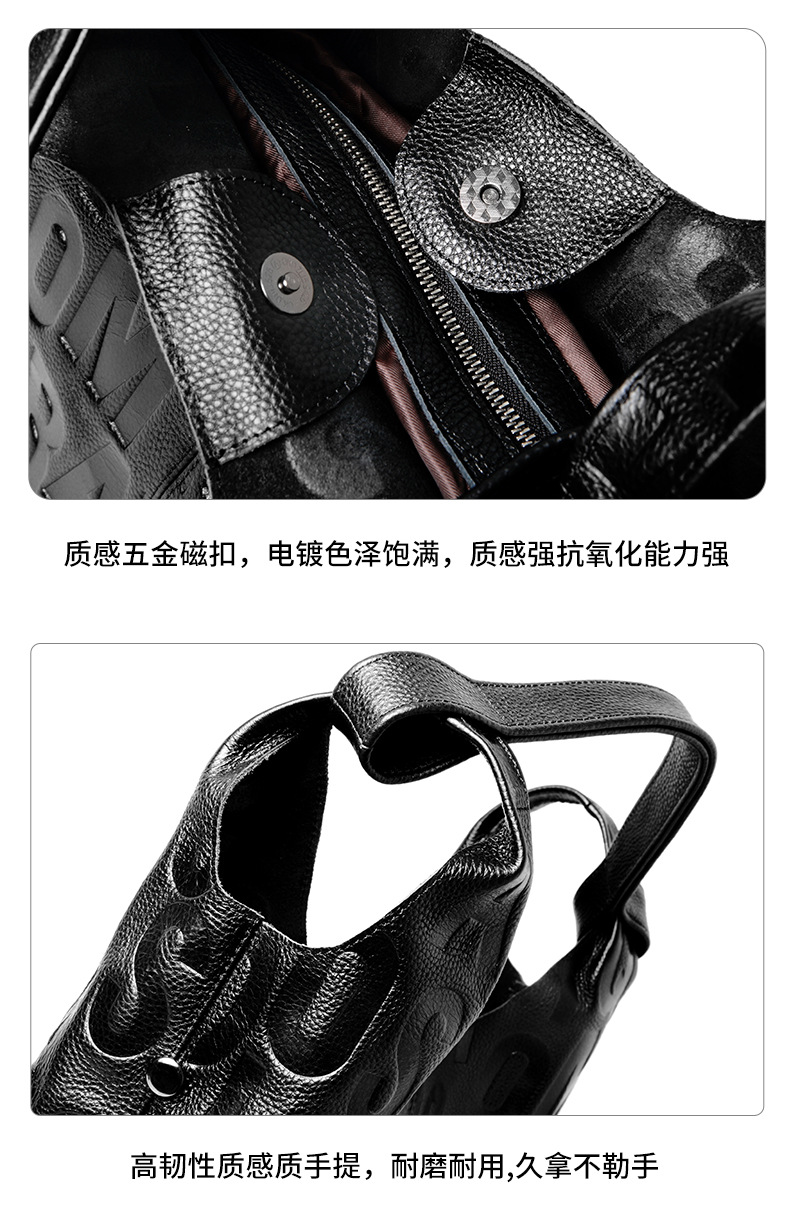 跨境托特包真皮女包新款大容量大包高级感头层牛皮通勤腋下单肩包详情22