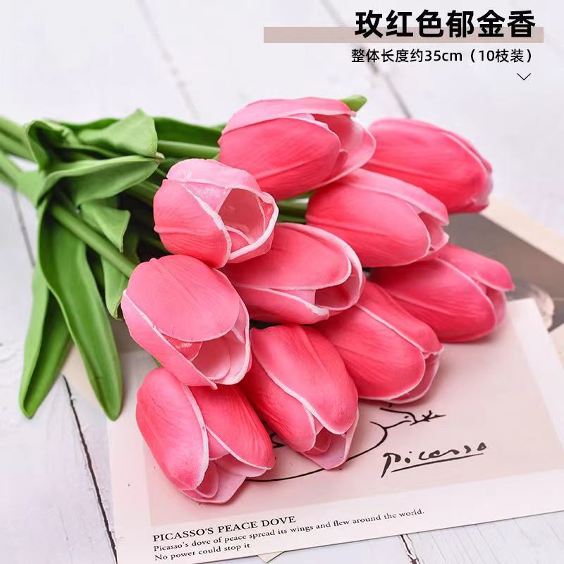 仿真郁金香鲜花ins花束婚庆客厅花摆件仿真花高级感逼真装饰假花详情10