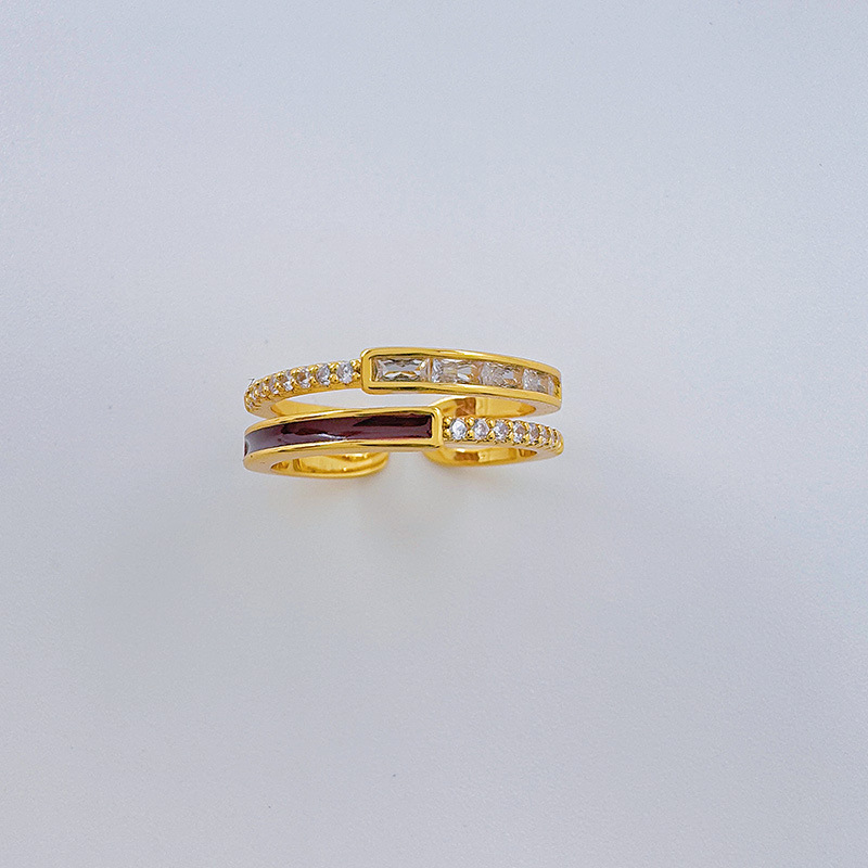 The high-end and light luxury open-top ring of Bai Ling Jewelry is exquisitely super sparkling with micro-inlaid zircon and features an inS-style Japanese, Korean and Japanese ring style for women pic 9