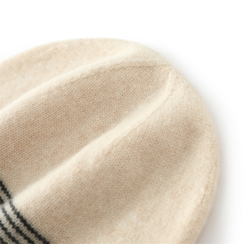 100%美丽诺极细羊毛秋冬保暖针织帽 时尚卷边休闲成人帽子 堆堆帽包头毛线帽保暖款详情15