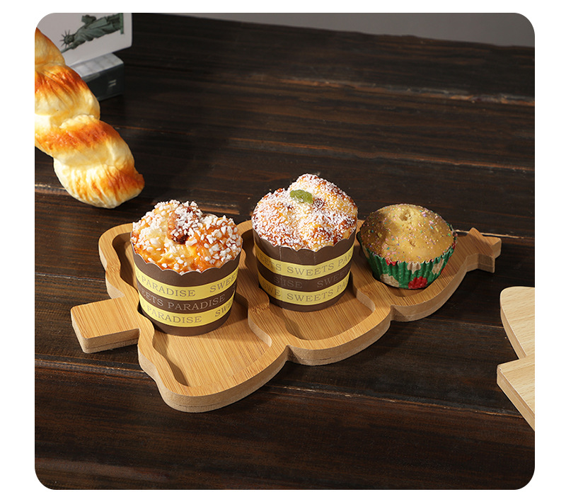 密度板木质托盘圣诞餐具干果零食多格木盘家水果盘子餐厅快餐盘详情8