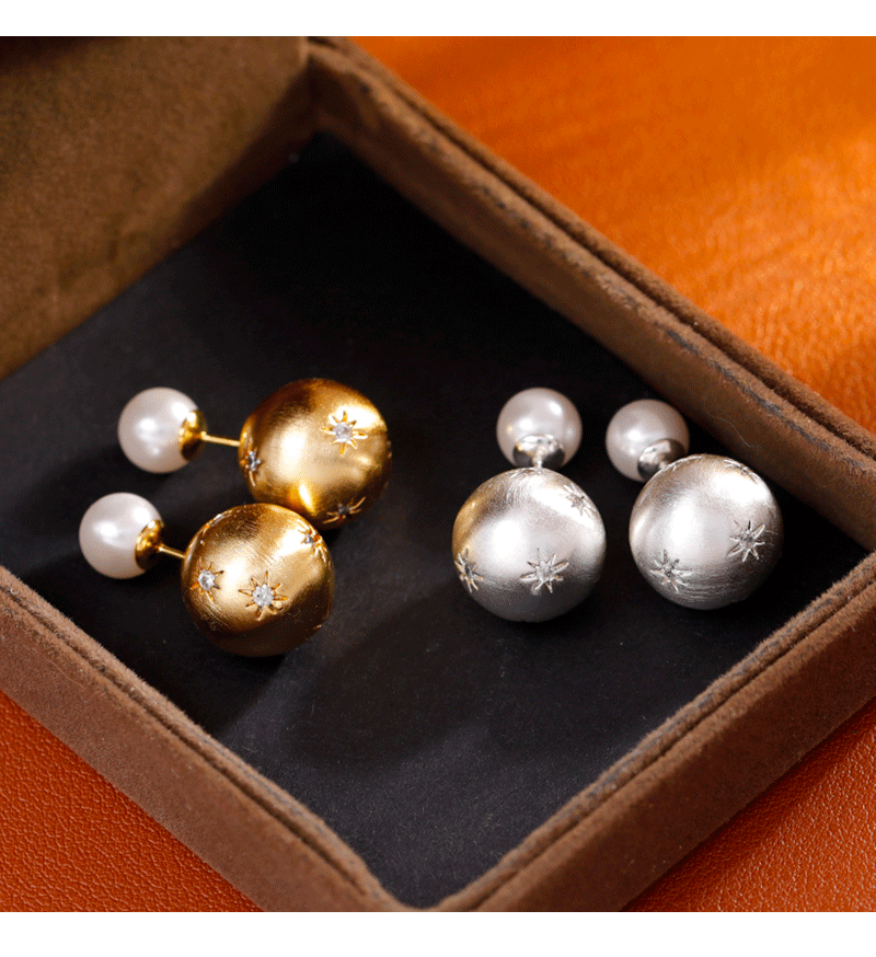 Hyacinth stylish, individualistic, light luxury, brushed high-end earrings, a pair of pearl stud earrings, a new trendy ear accessory for 2025 pic 5