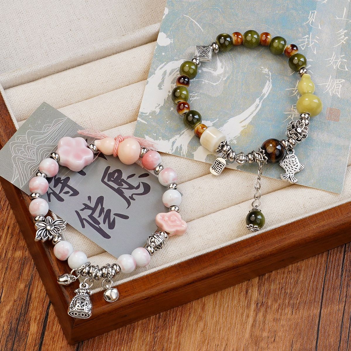 Jingdezhen ceramic bracelet manufacturer supplies artistic handcrafted Anzhiyu single-circle ethnic style retro festival gifts pic 7