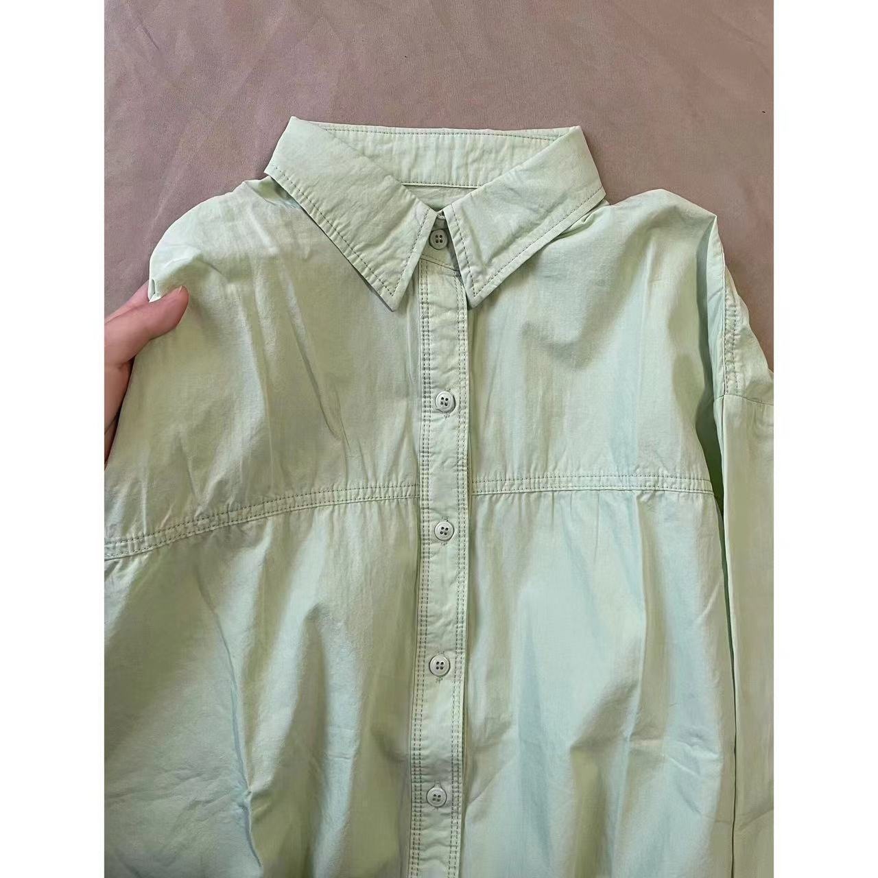 The 2025 new dopamine cream-colored pure cotton shirt is suitable for women to wear as a loose shirt coat in summer for sun protection pic 11