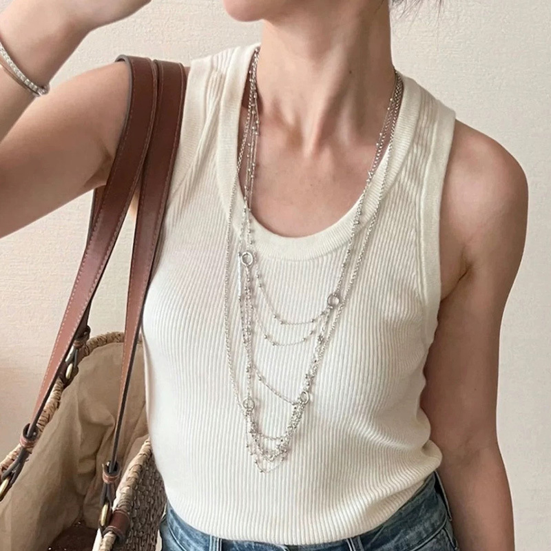 马总张悦儿推荐 Picn*que多层流苏长链细闪瀑布银河项链多层叠戴详情11