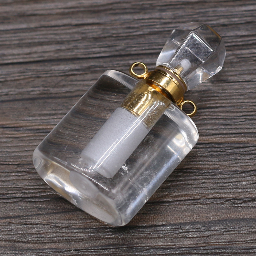 Exquisite natural semi-precious stone perfume bottles, white crystal, various shapes, DIY accessories, fashionable and exquisite wholesale production pic 77