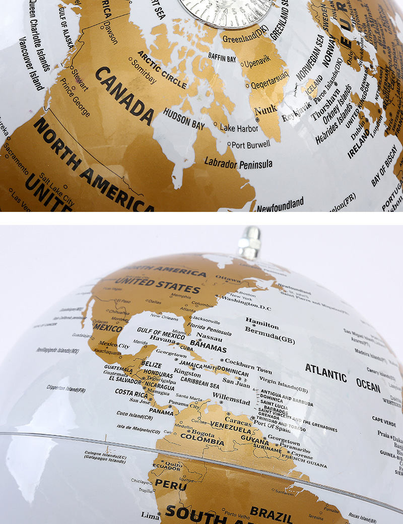 Jingfeng 20CM large English globe, a Nordic light luxury creative birthday gift handicraft with a metal stand pic 12