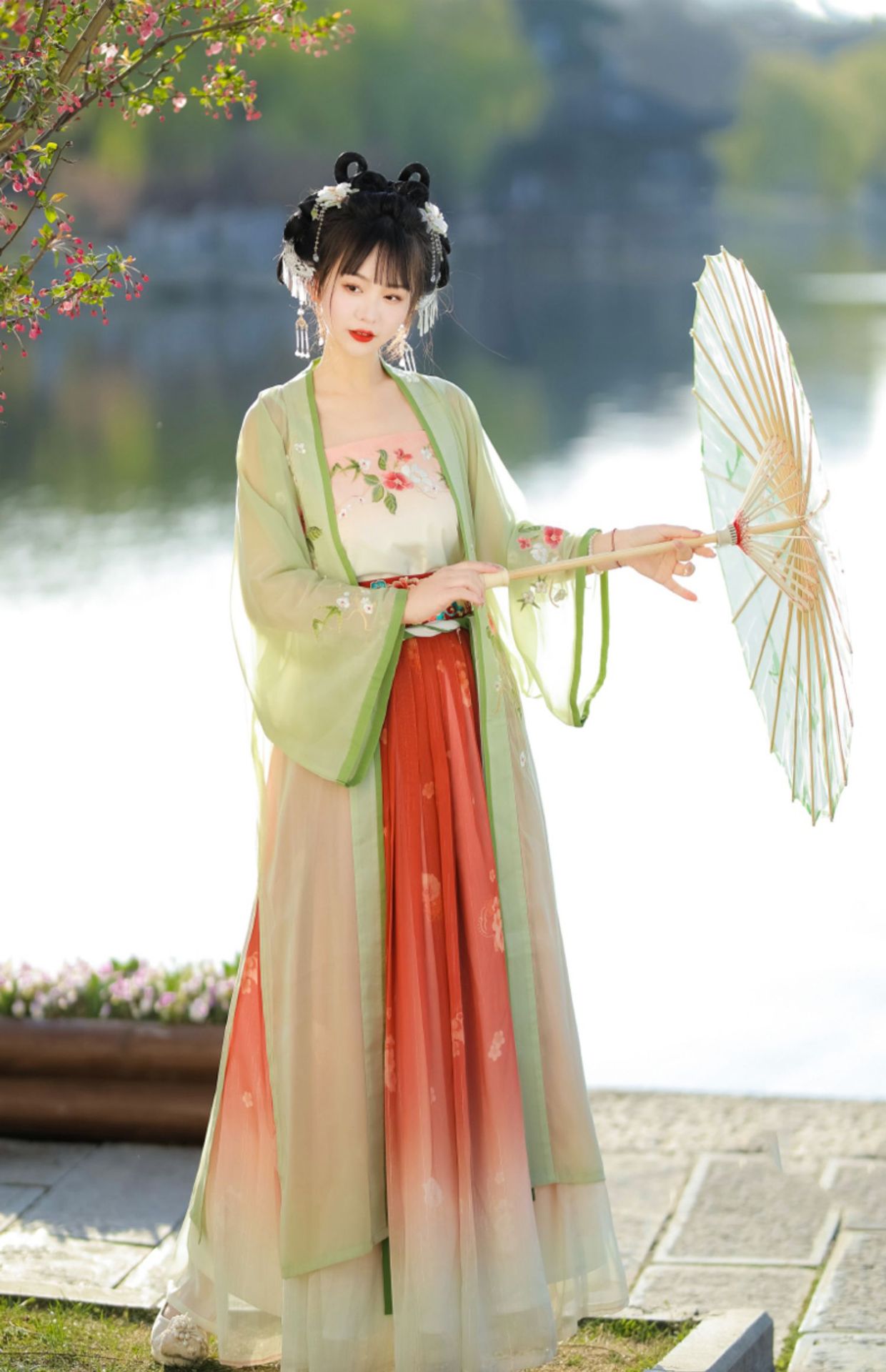 New styles of Chinese-style Song-style hanfu for women in spring and summer, with a long waist and 褙子 super ethereal student costume for daily use pic 17