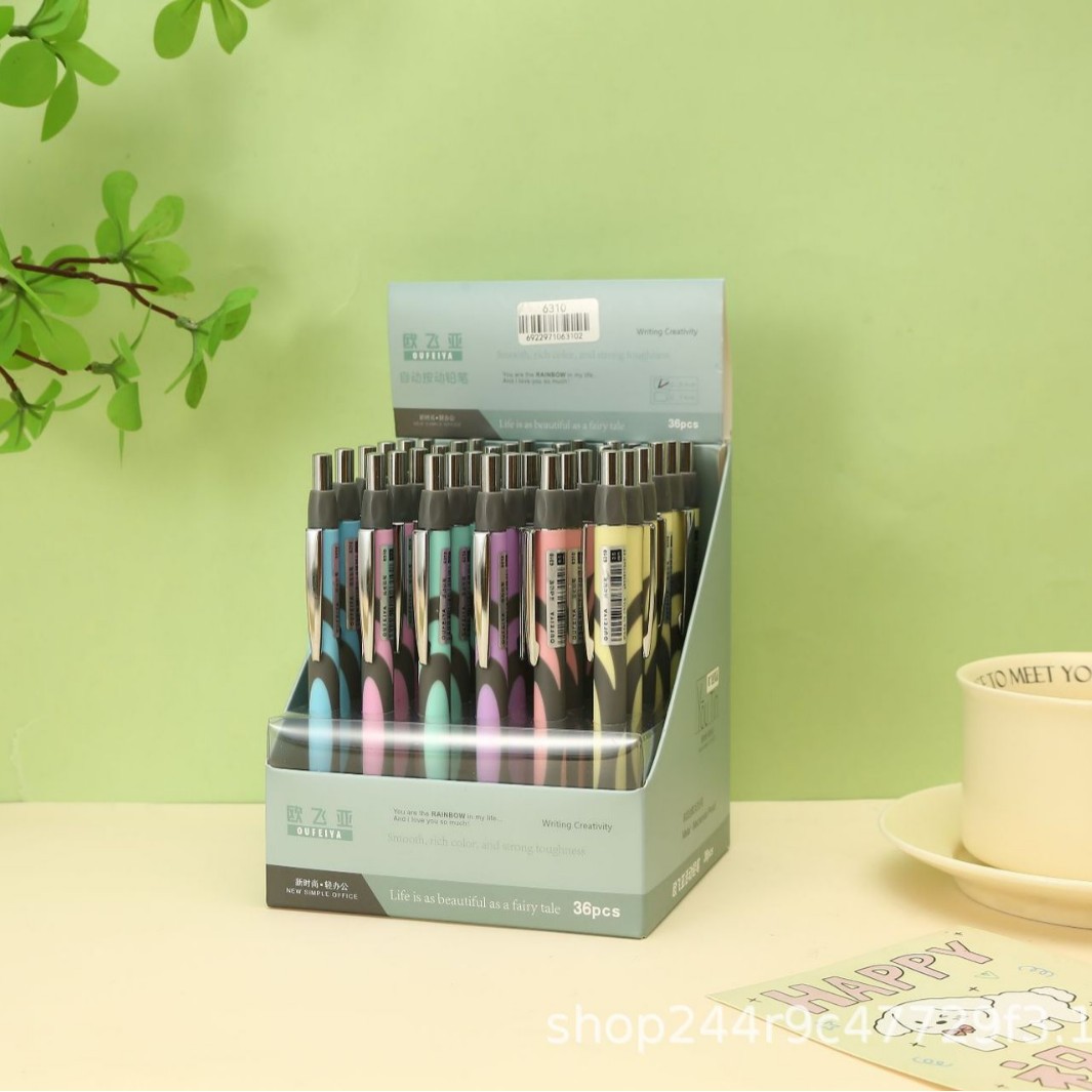 Oufeiya 6310 new type press pencil wholesale manufacturer, direct sales of automatic pencils, student pencils, best-selling products for foreign trade pic 2