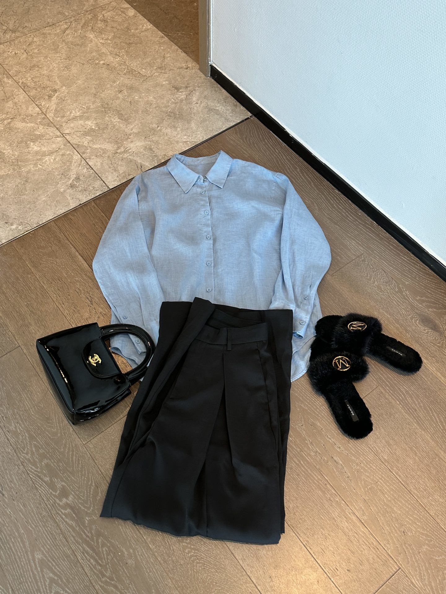 020810 春季新款女士刺绣亚麻平纹纯色简约宽松通勤舒适衬衣衬衫详情4