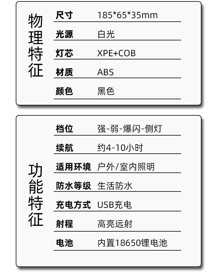 跨境手电筒可充电户外家用超亮led强光侧灯多功能应急工作灯定制详情15
