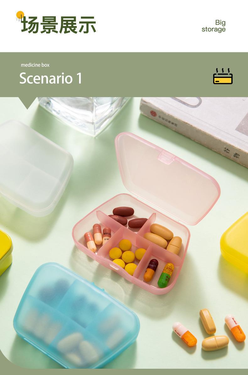 The new 5-compartment small medicine box, pill box, portable tablet packaging and storage box, shaker cup accessory can be printed with logo pic 13