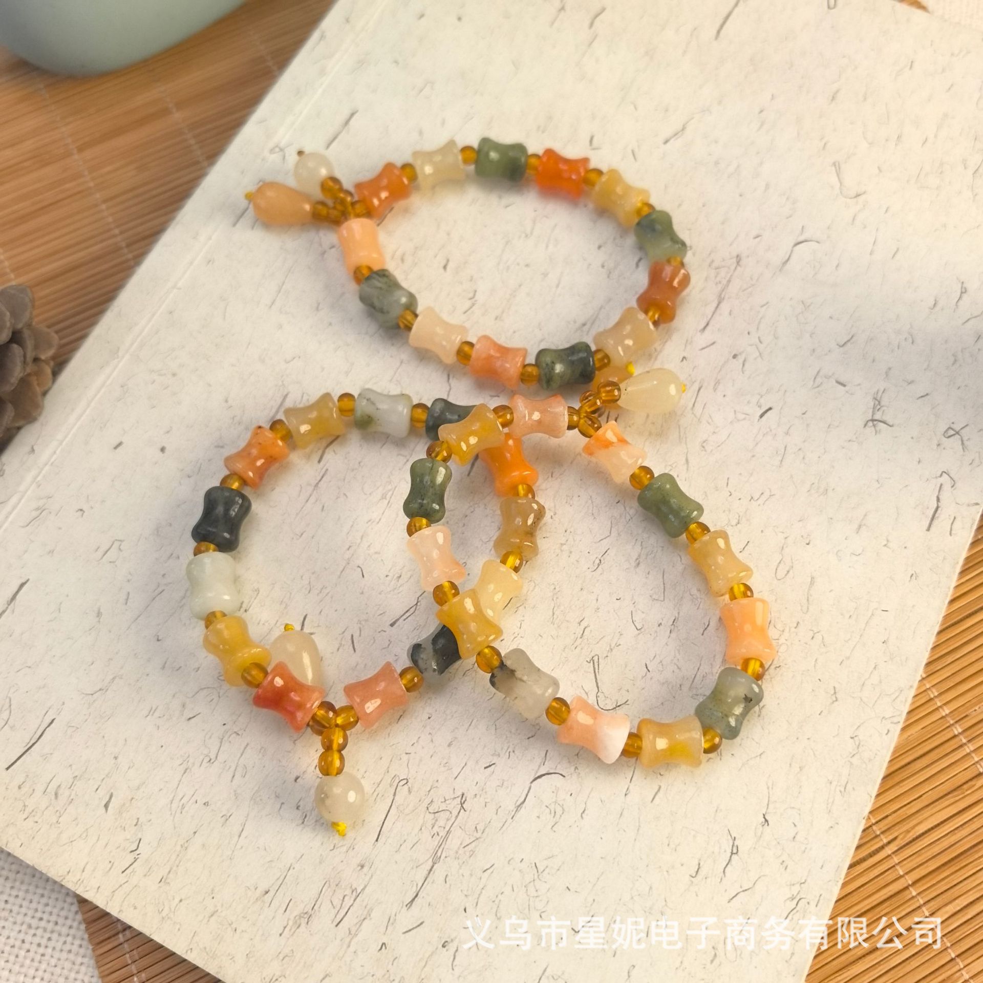 直播福利品仿金丝玉南瓜珠手串学生竹节葫芦手链小众闺蜜梅花手饰详情4