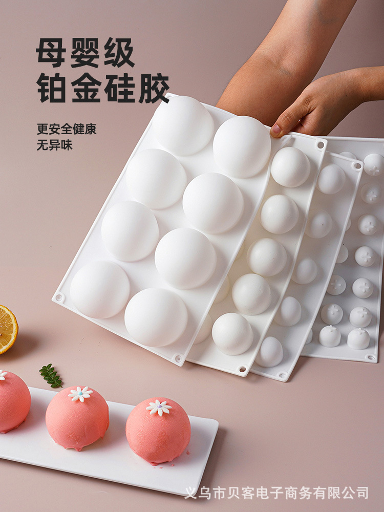 Spherical silicone mold handmade chocolate candy three-dimensional round French dessert mousse cake baking mold pic 1