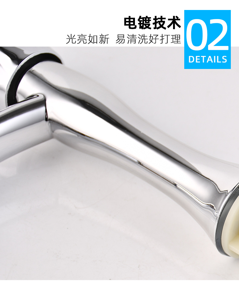 Wholesale single cold water electroplated faucets, washbasin faucets, cross-border export washbasin faucets, countertop washbasin faucets pic 4