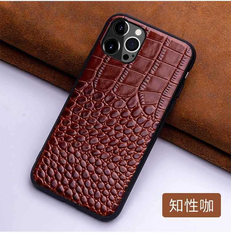 This genuine leather full-cover crocodile top and bottom pattern protective case is suitable for Apple iPhone 15/14 13 phone cases pic 13