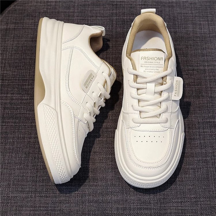 爆款皮面小白鞋女2024秋季新款鞋子百搭女鞋厚底板鞋休闲鞋运动鞋详情5