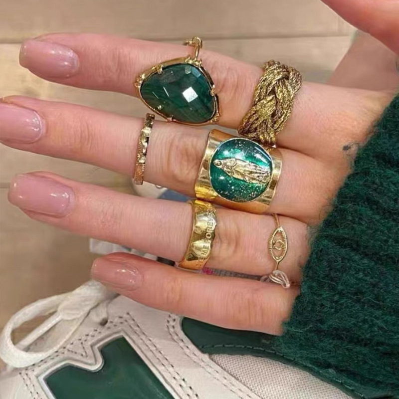 法国小众设计AB同款时尚百搭个性复古感麦穗编织戒指轻奢做旧指环详情7