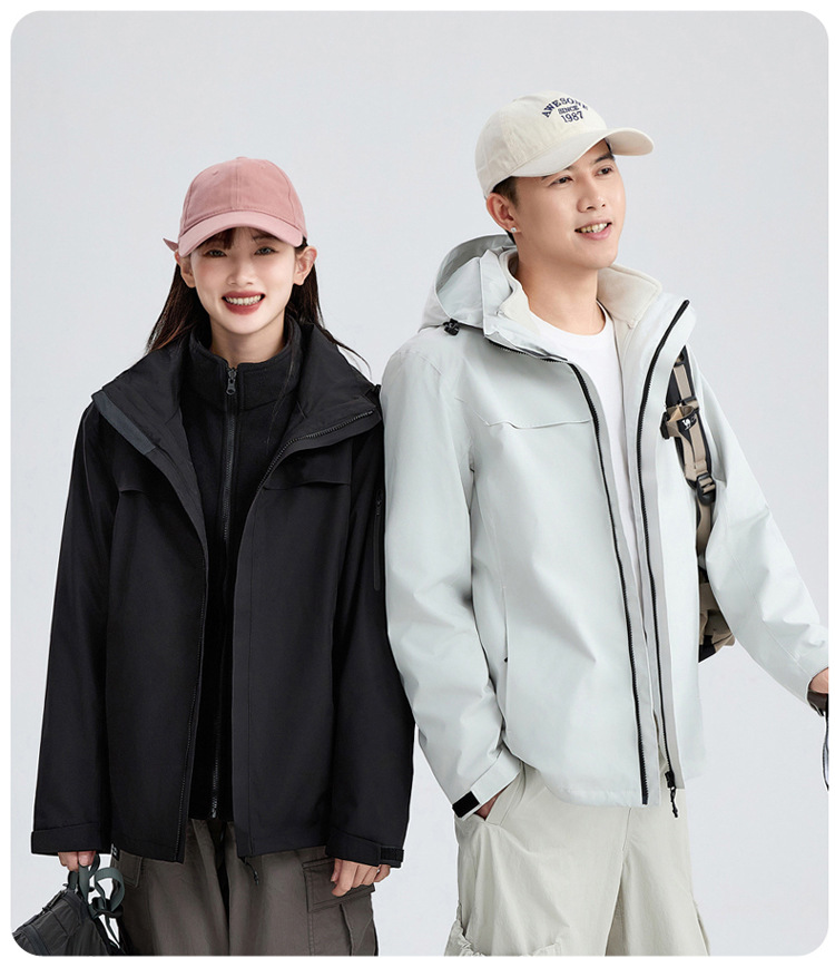 国标压胶户外冲锋衣男女三合一两件套防风防水外套工作服可印LOGO详情23