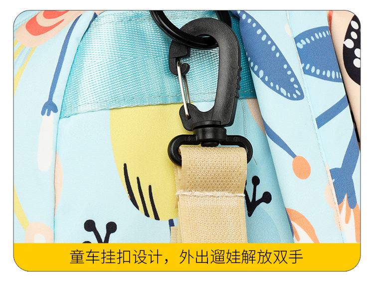 印花大容量外出双肩包时尚女背包婴儿奶瓶保温跨境热销母婴妈妈包详情31