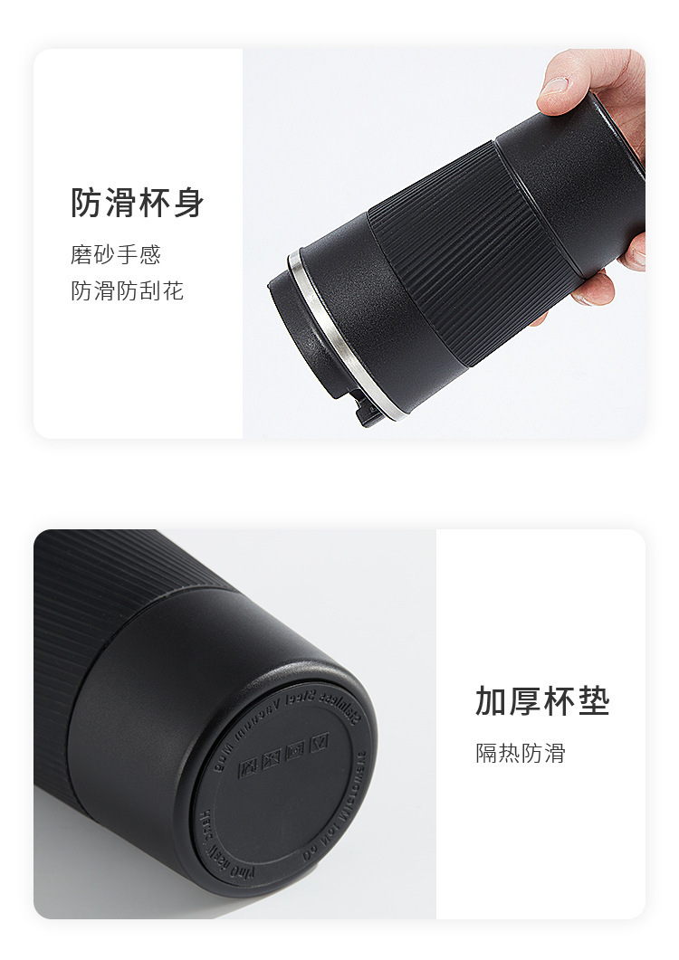 Cross-border leather case coffee cups for men and women, portable office car gifts, travel cups, 304 stainless steel insulated cups, logo pic 7
