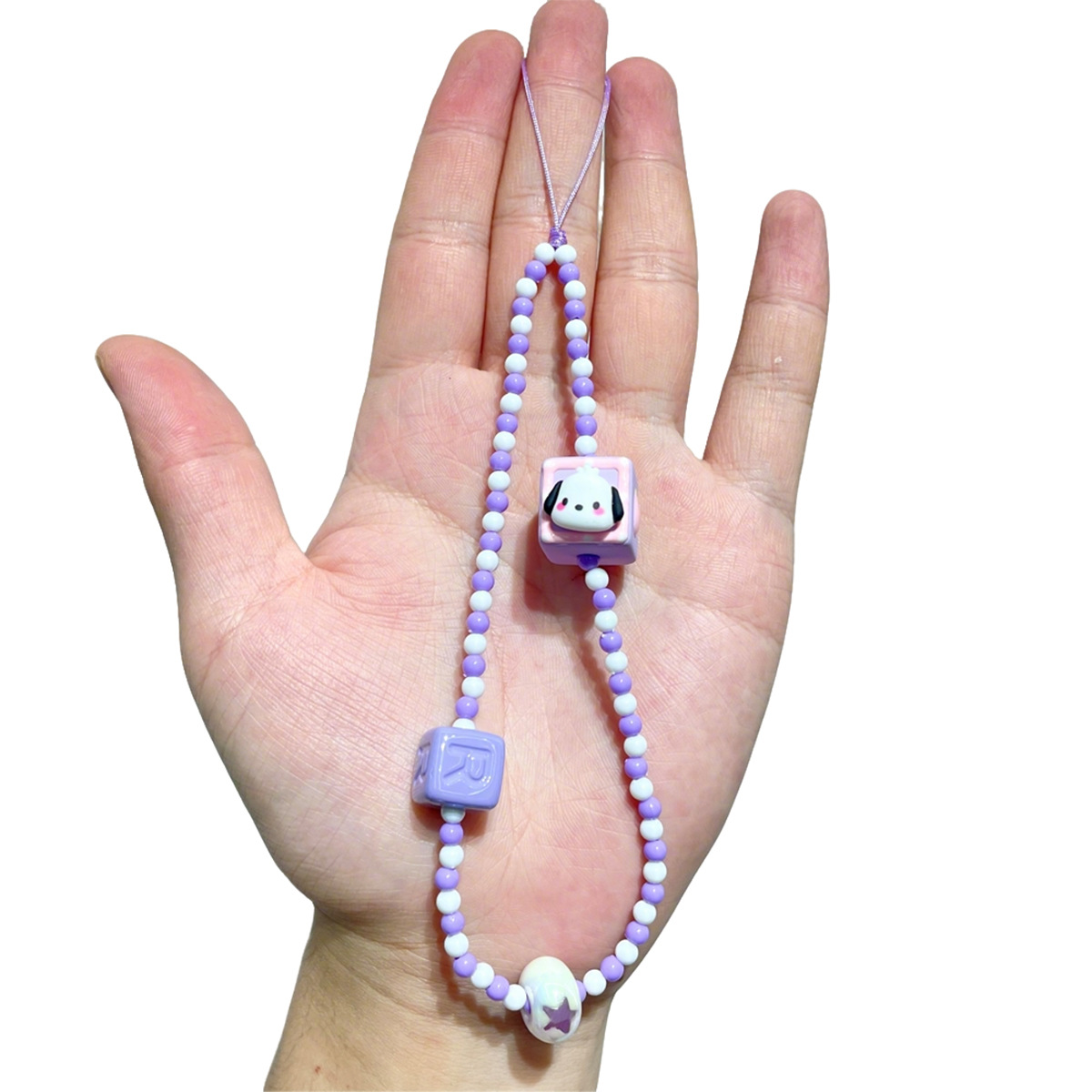 Gradient color-blocking cartoon beaded mobile phone chain, cute 3D doll hand-painted pendant, girlish Ins-style ccd pendant pic 11