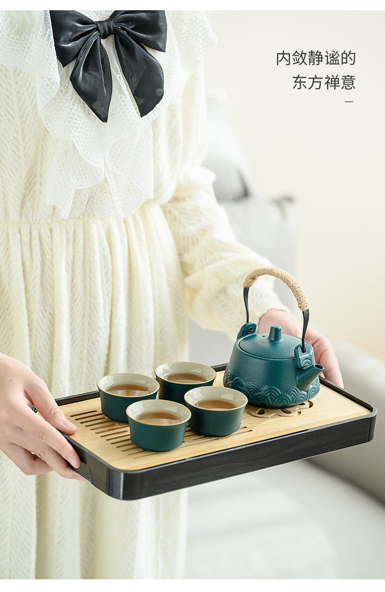The Tea Charm Set is a simple and luxurious kung fu travel tea tray and tea ware. It is a portable and easy-to-use business activity gift pic 8