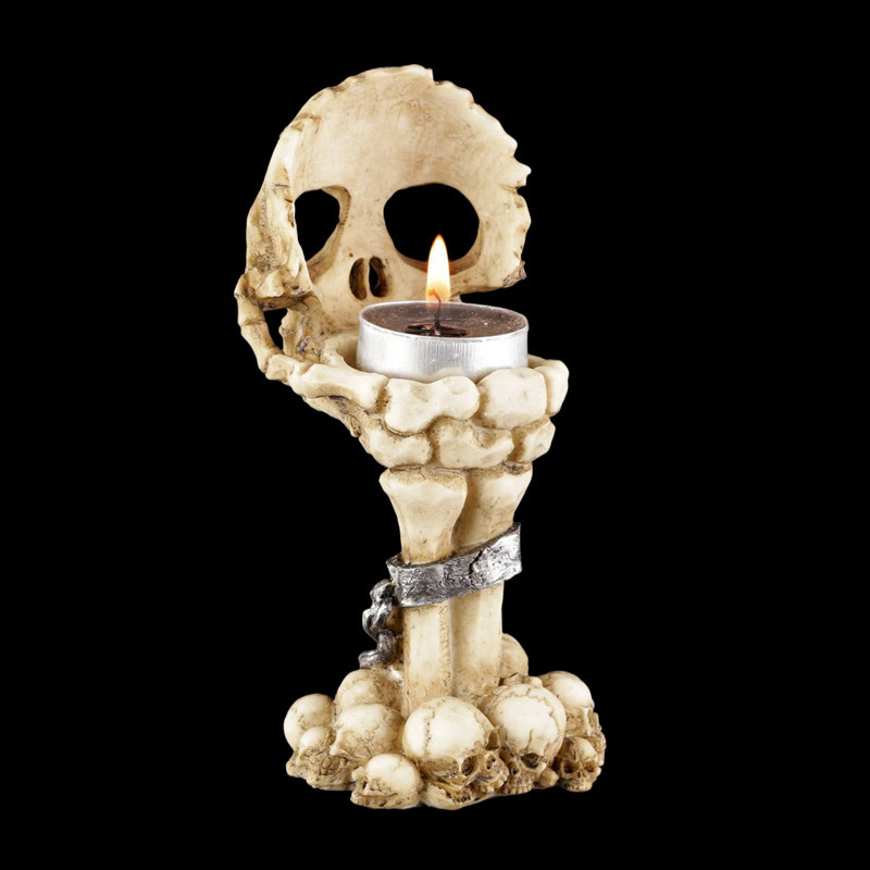 Cross-border best-selling Halloween skeleton candlestick creative Ghost head scented candle vessel, personalized atmosphere decorative item pic 8