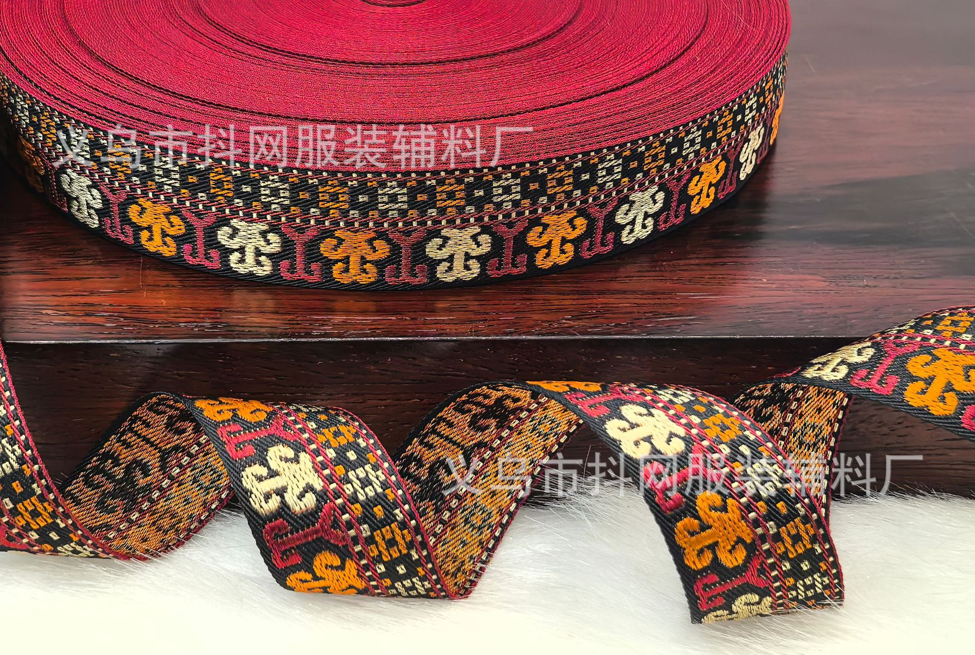 1.5-2.5cm复古民族风菱形图案提花织带服装辅料礼盒包装带日系风详情7