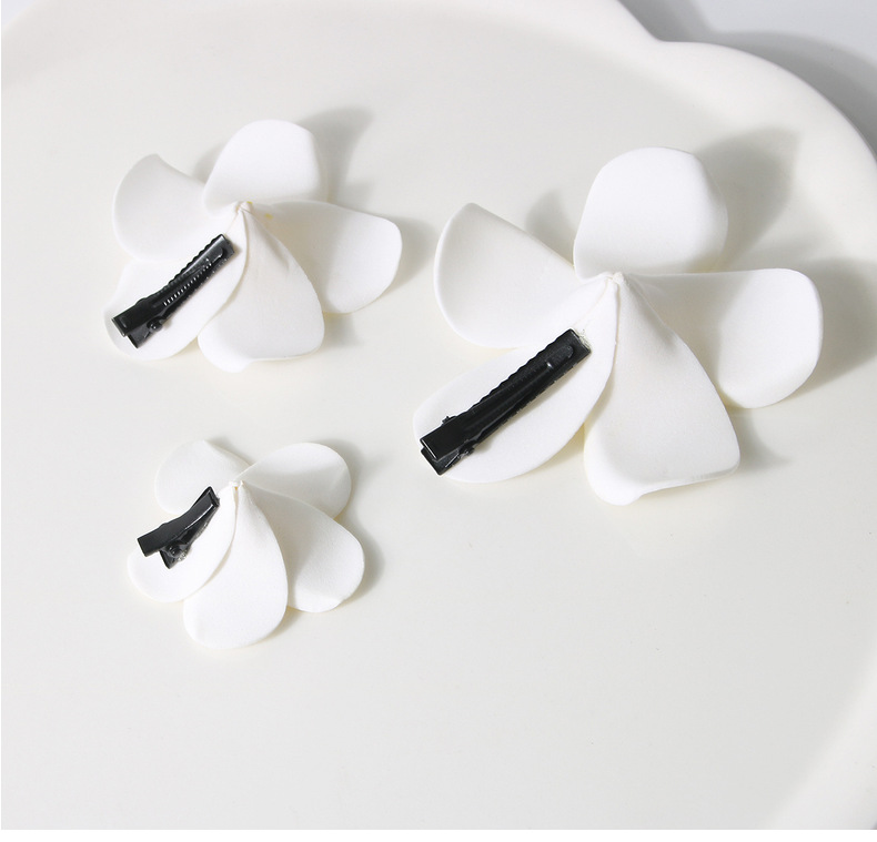 冠洋跨境仿真鸡蛋花发夹沙滩度假盘发侧边夹花朵发卡鸭嘴夹发饰详情9