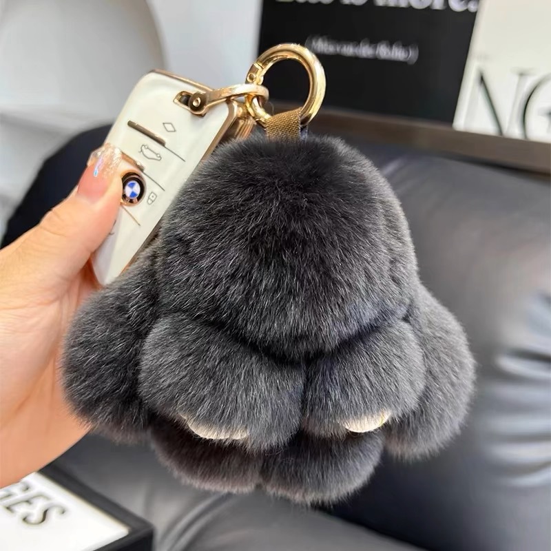 正版可爱獭兔毛公仔小兔子汽车钥匙扣挂件毛绒批货玩偶装死挂饰兔详情11