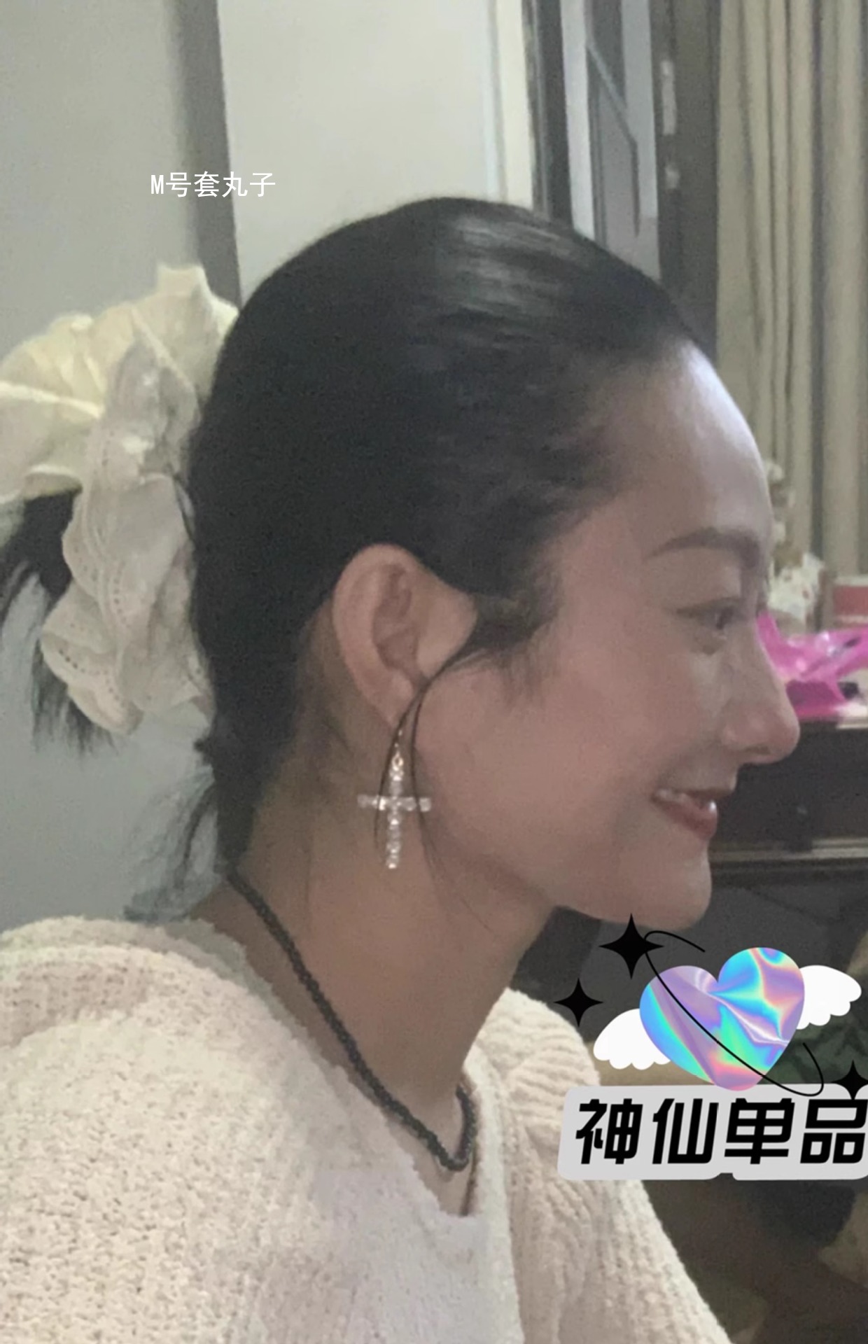Pinecone retro princess-style French double-layer adjustable heavy industry milk white embroidered lace fluffy hair band pic 16