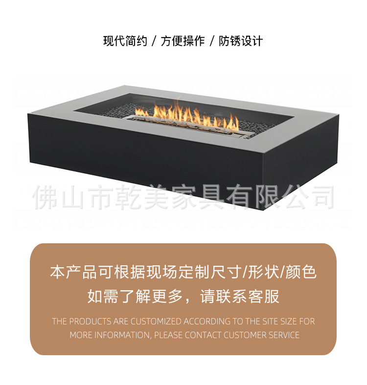 户外壁炉真火燃气烧酒精取暖器别墅民宿家用庭院装饰茶几火炉详情3