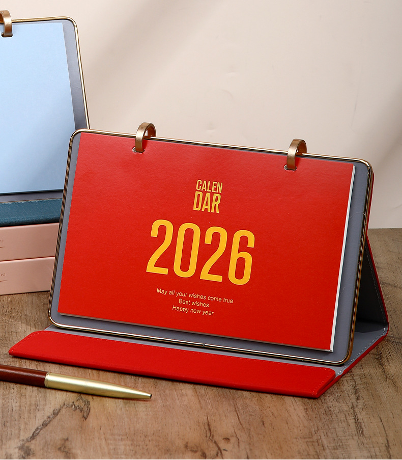 Zhouzhou Calendar 2026 Year of the Horse Desk Calendar: Simple and Modern Large Grid Office note-taking Desk calendar, Advertising Customized Gift Box style pic 4