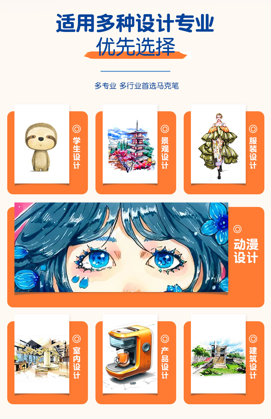 Tianhui Cross-border Double-headed oil-based marker pen, four-corner rod, large-capacity square head watercolor pen, student painting and design brush pic 8