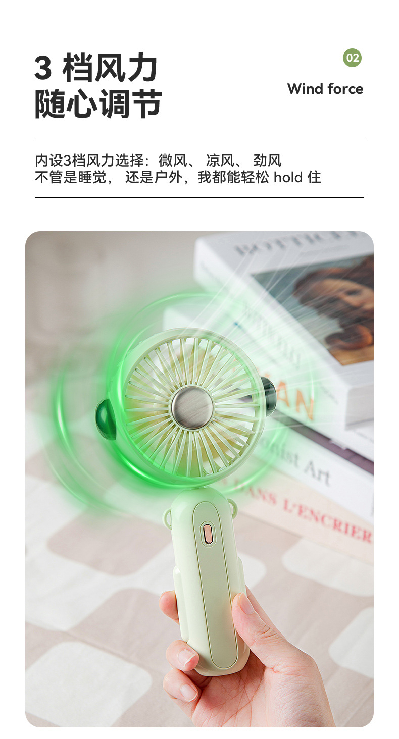 简约挂脖折叠风扇户外随身便携小风扇USB充电风扇跨境充电小风扇详情5