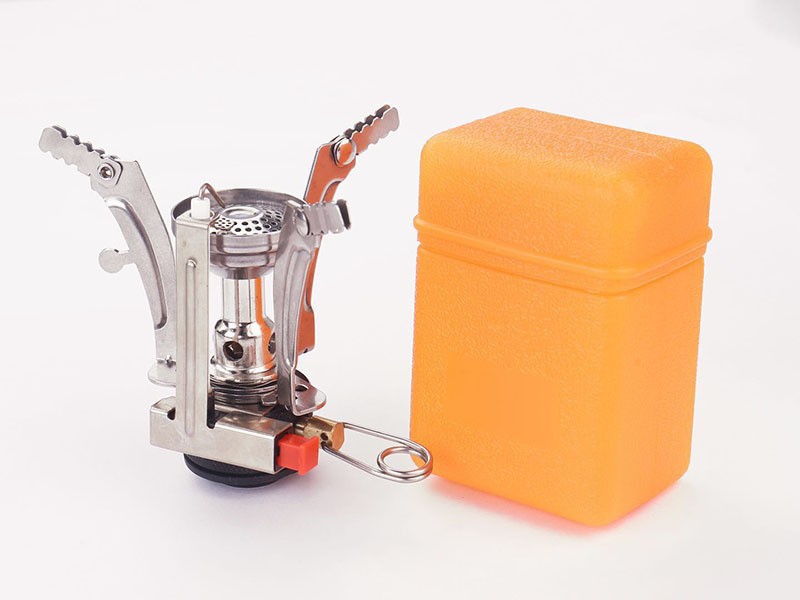 Portable folding mini outdoor gas stove, camping cookware, windproof and quick-heating camping burner, one-piece mini burner pic 10