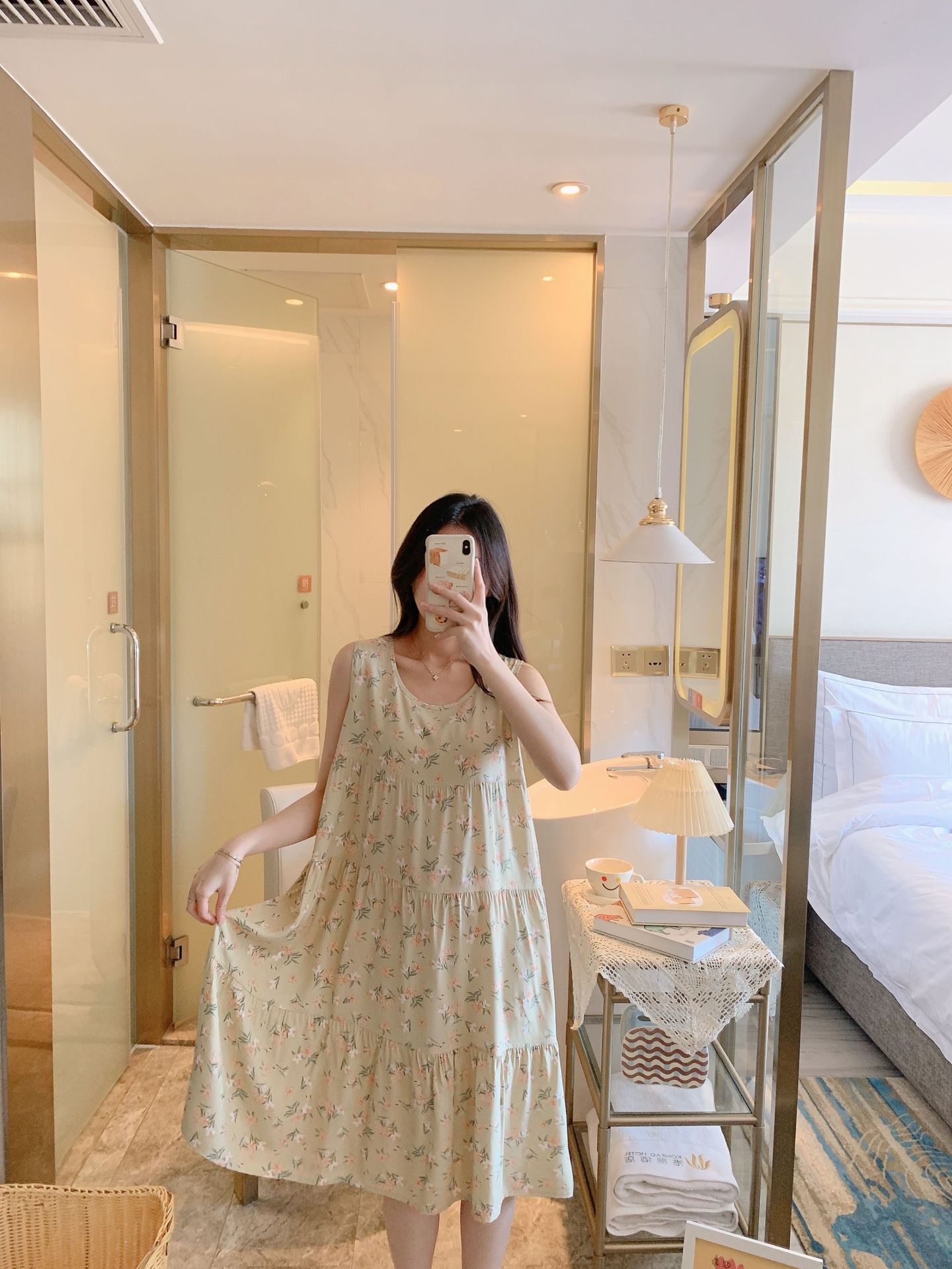 棉绸睡裙女时尚无袖大码印花薄款直播推荐套装可外穿睡衣家居服详情21