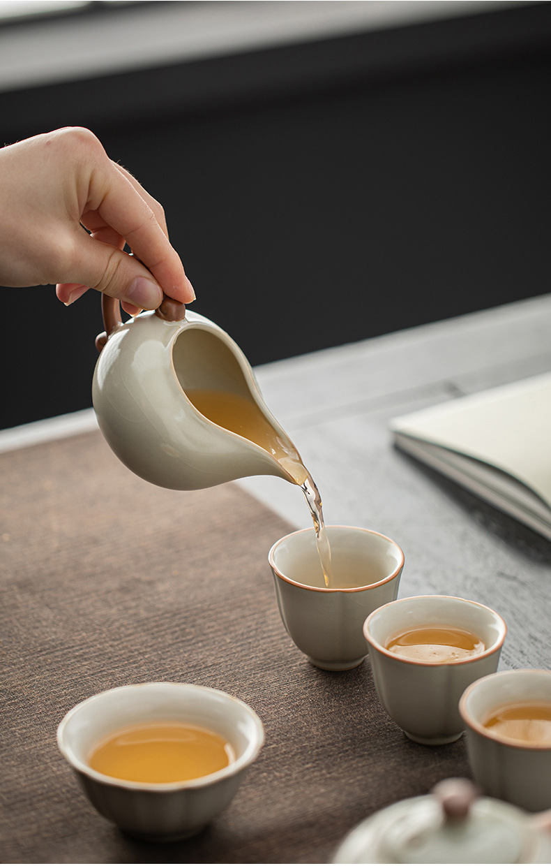 黄汝窑功夫茶具套装陶瓷茶杯可养开片办公室家用茶壶盖碗礼盒套装详情12